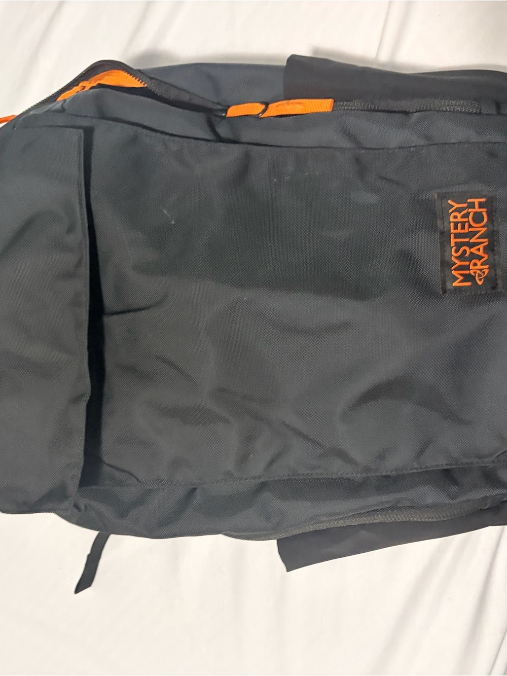 MYSTERY RANCH Black Backpack with Orange Accents